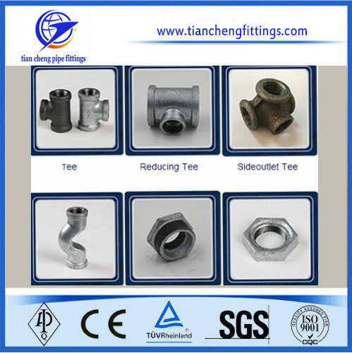 Tee Reducing Malleable Iron Pipe Fittings